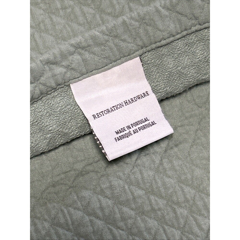 Restoration Hardware Sage Green Pillow Shams Set Of 2 Standard Quilted 2014 EUC